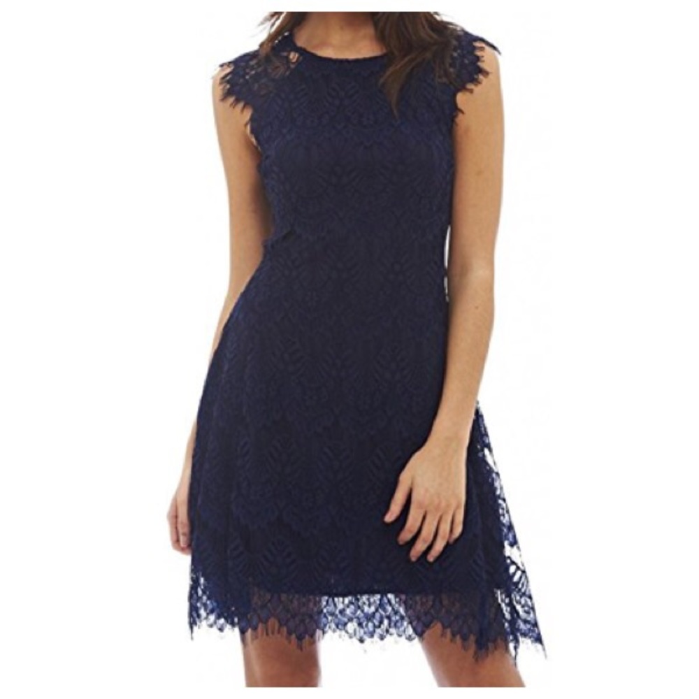 AX Paris women Capped Sleeve Navy Blue Dress NWT